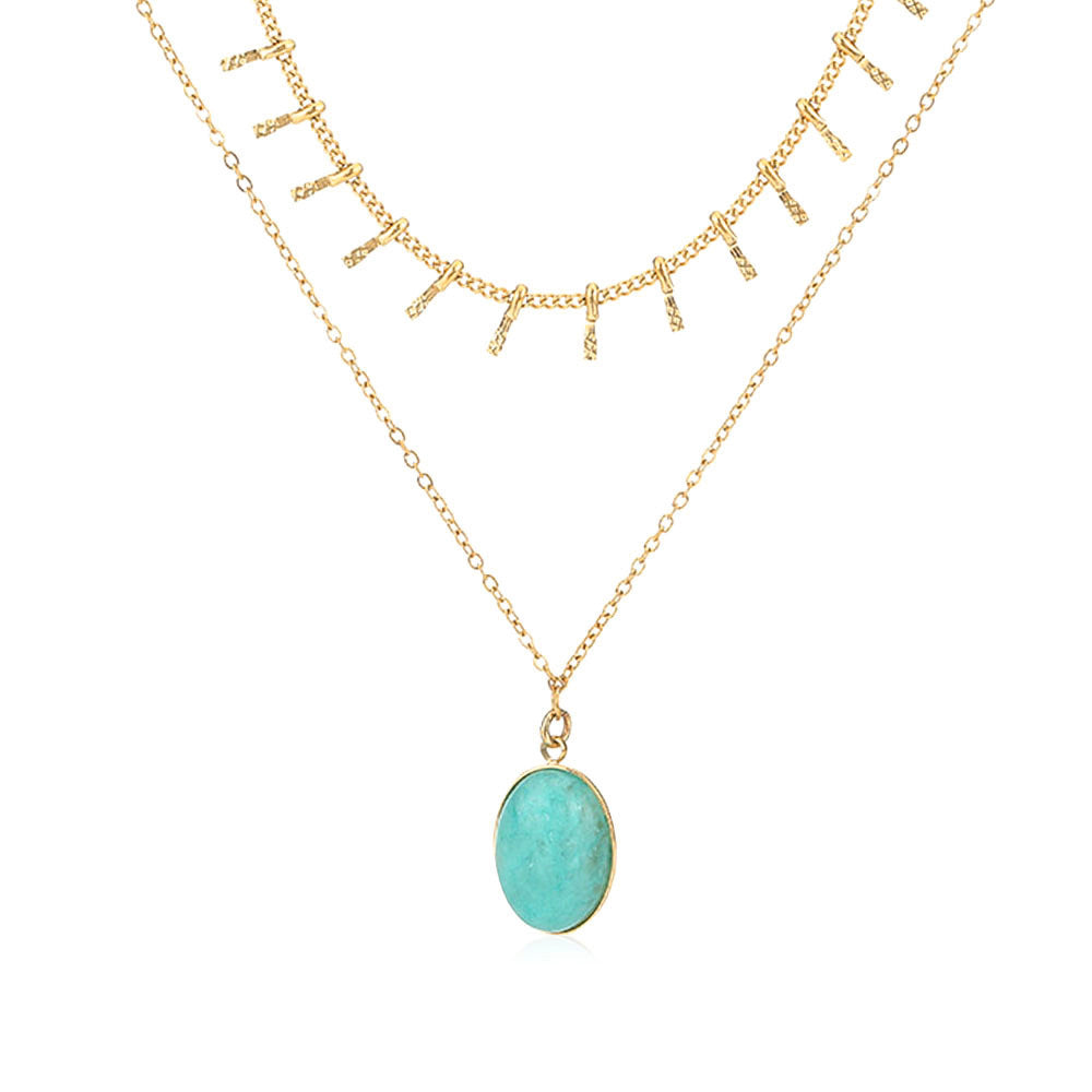 Bohemian Turquoise Pendant Necklace