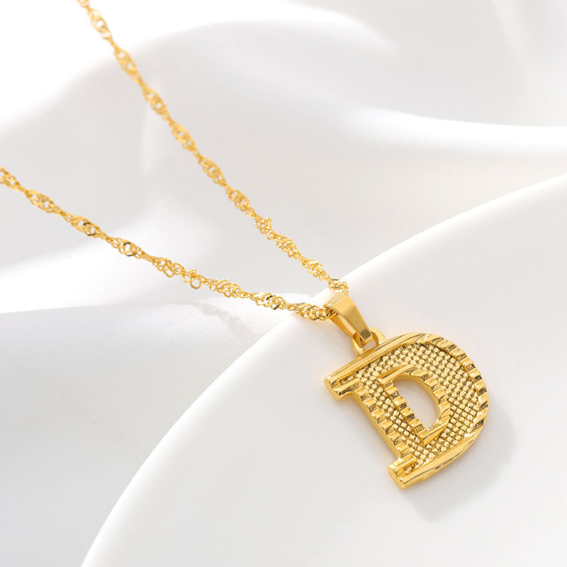 Gold Initial Letter Necklace – 18K Gold Plated A–Z Alphabet