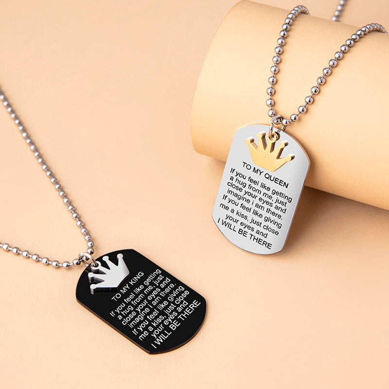 To My King & Queen” Couple Necklaces
