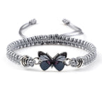 Adjustable Couple Butterfly Buckle Braided Bracelet