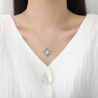 Heart Shaped Zircon Double Love Necklace