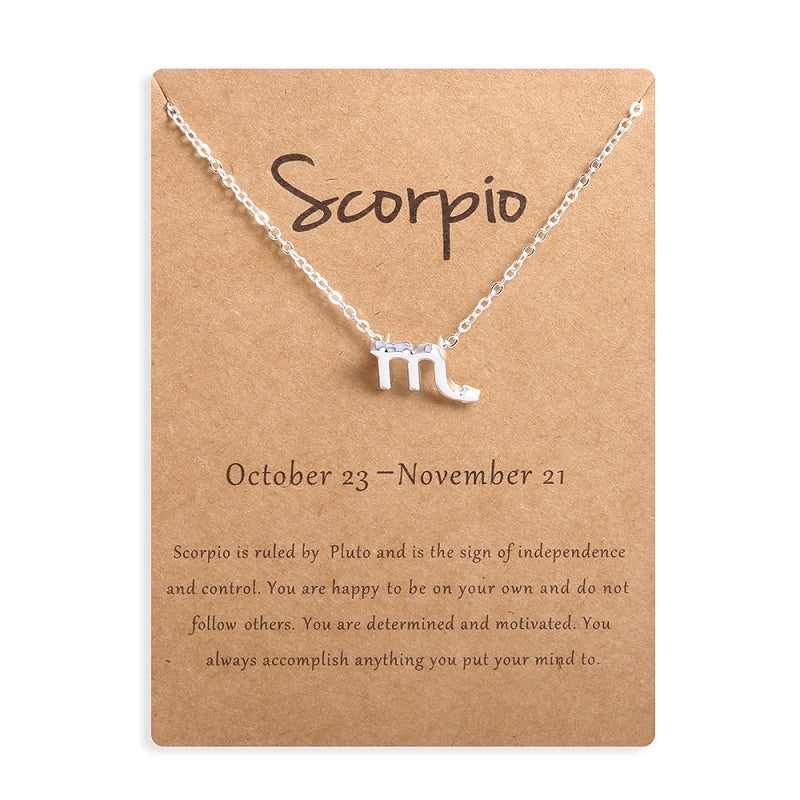 12 Zodiac Sign Constellation Pendant Necklace