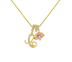 A-Z Alphabet Elegant Blue Heart Necklace with Zircons