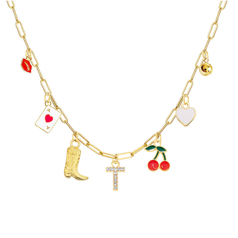 A-Z 26-Letter Diamond Initial Necklace, Multi Pendant
