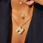 A-Z Zircon Balloon English Letter Necklace, Gold & Silver