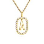 A, J, M, S Crystal Letter Necklace