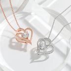 Heart Shaped Zircon Double Love Necklace
