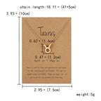 12 Zodiac Sign Constellation Pendant Necklace
