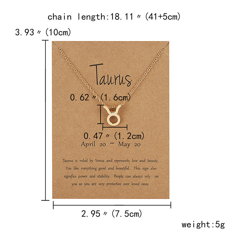 12 Zodiac Sign Constellation Pendant Necklace
