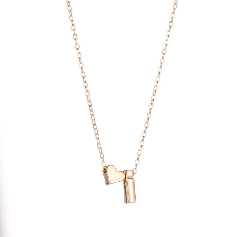 Alphabet A-Z Heart Pendant Necklace