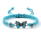 Adjustable Couple Butterfly Buckle Braided Bracelet