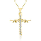 Angel Wings Cross Necklace