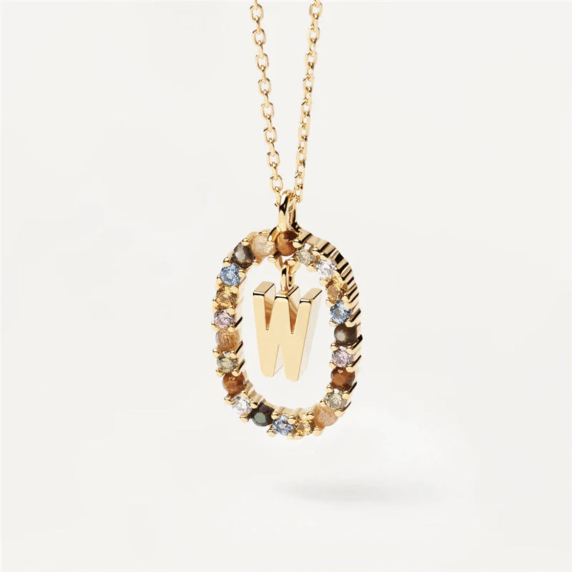 26 Alphabet Coloured Rhinestone Necklace