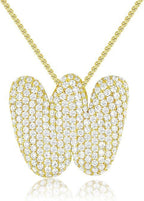 A-Z Zircon Balloon English Letter Necklace, Gold & Silver