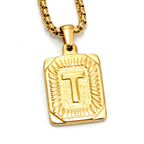A-Z Alphabet Titanium Steel Letter Pendant Necklace