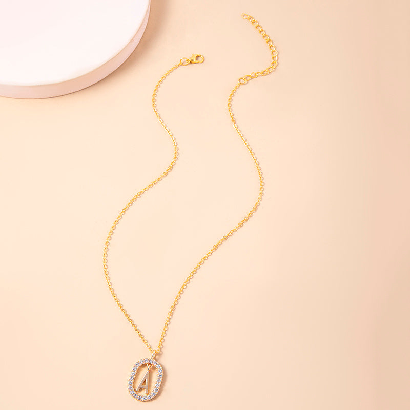 A, J, M, S Crystal Letter Necklace