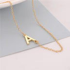 A-Z Letter Initial Snake Bone Chain Necklace