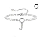 A-Z Letter Pendant Pearl Bracelet