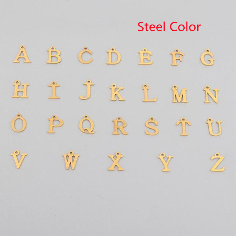 26 English Letter Necklace with Pearl Pendant