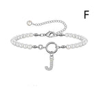 A-Z Letter Pendant Pearl Bracelet