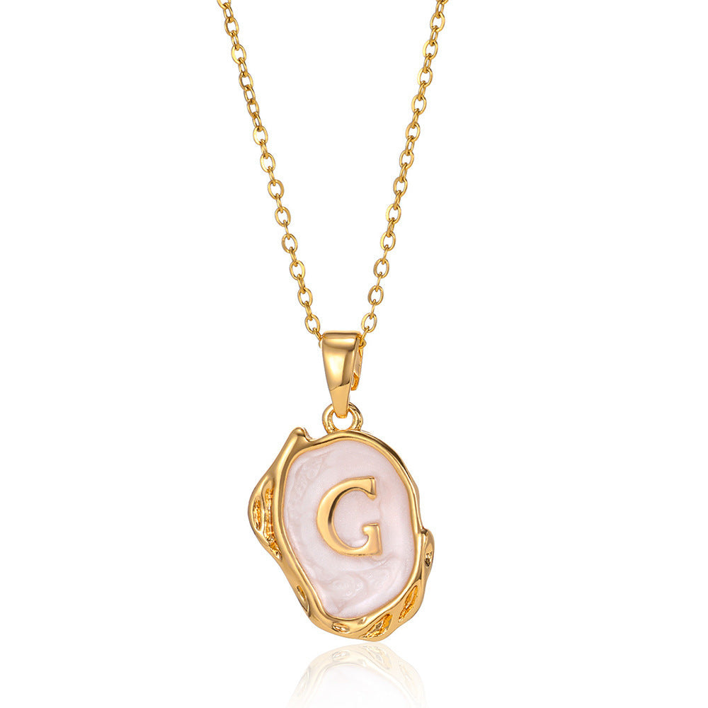 26 Letters Drop Oil Three Dimensional Necklace