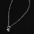 26 English Letter Necklace with Pearl Pendant