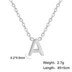 26 English Letter Steel Color Necklace