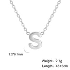 26 English Letter Steel Color Necklace