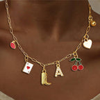 A-Z 26-Letter Diamond Initial Necklace, Multi Pendant