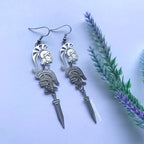 Cool quirky Roman warrior history statement stainless steel dangle earrings