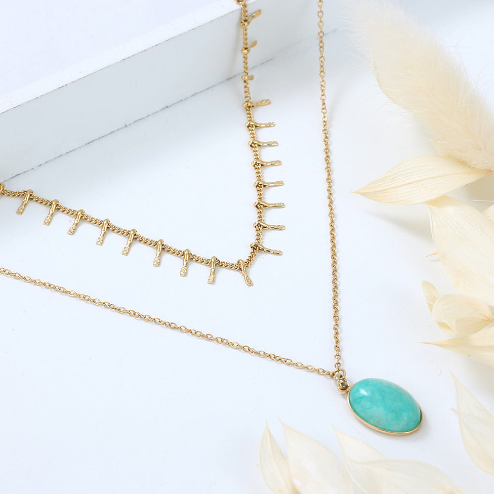 Bohemian Turquoise Pendant Necklace