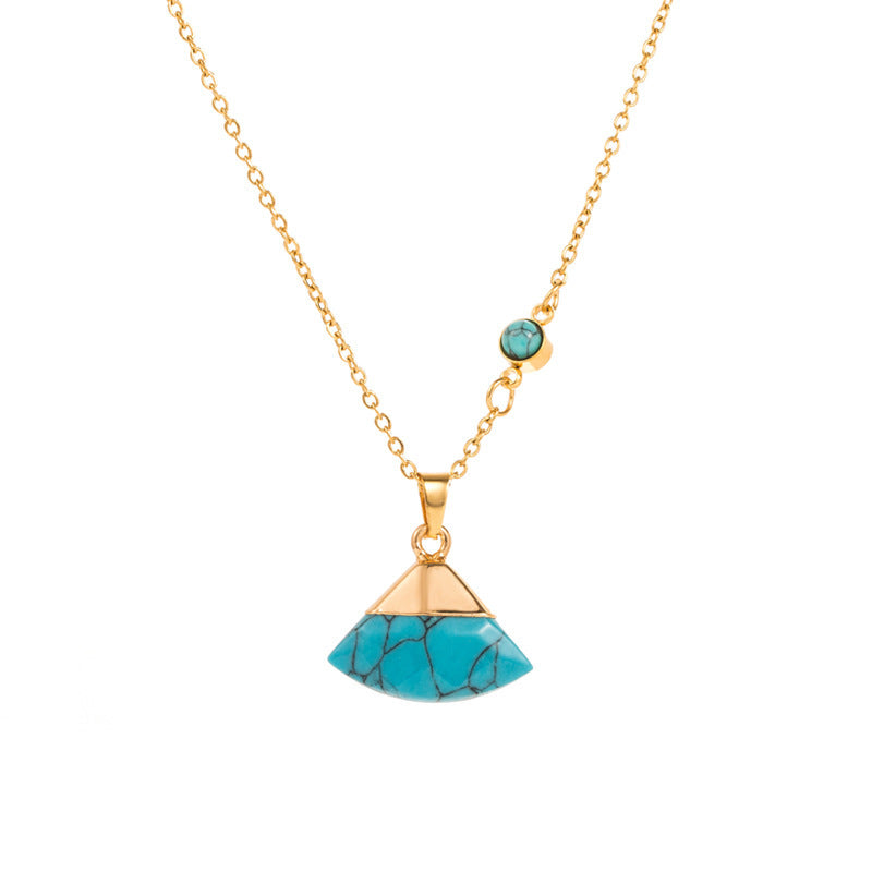 Retro Turquoise Leaf Necklace