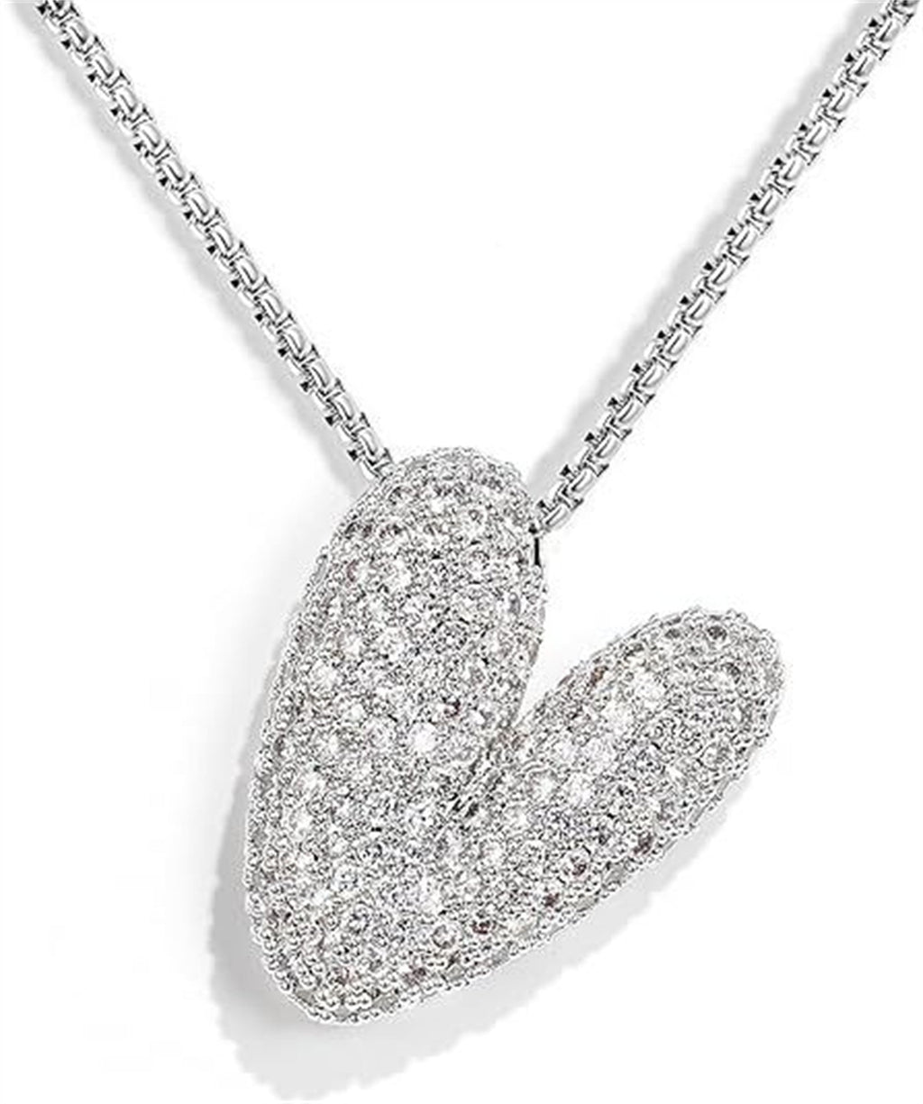 A-Z Zircon Balloon English Letter Necklace, Gold & Silver