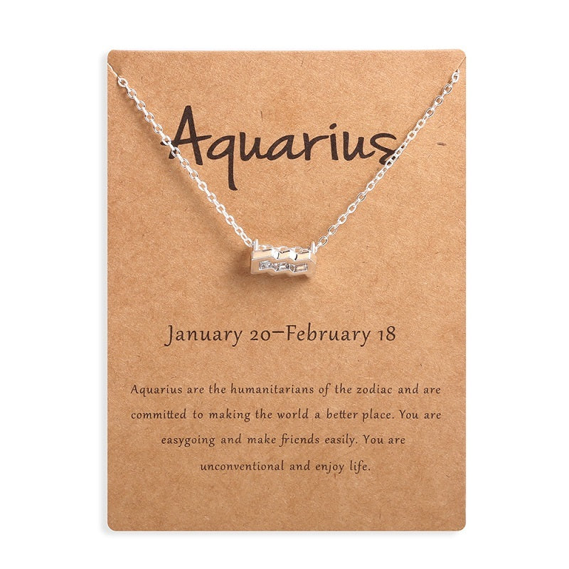 12 Zodiac Sign Constellation Pendant Necklace