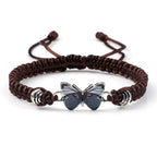 Adjustable Couple Butterfly Buckle Braided Bracelet