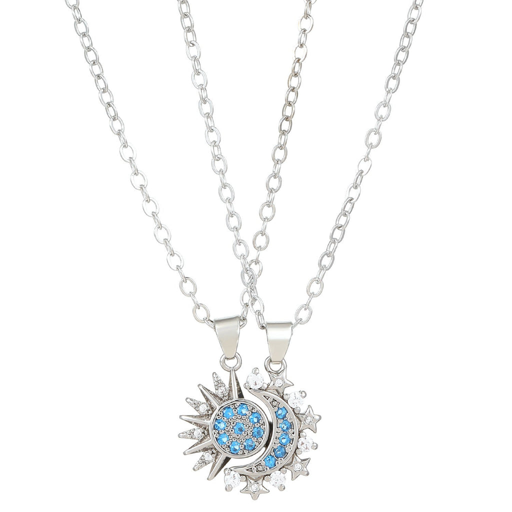 2pcs Sun and Moon Magnetic Couple Necklaces