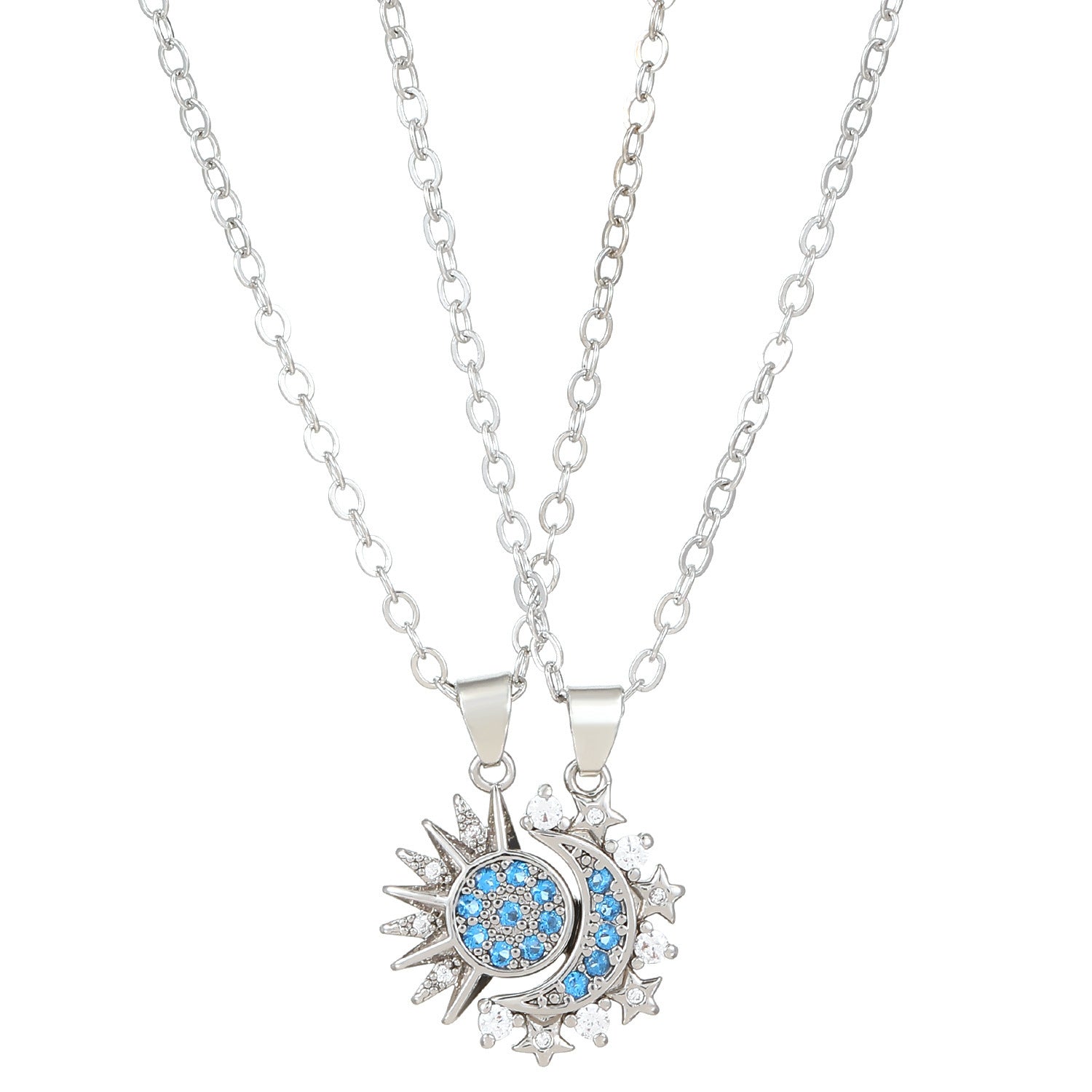 2pcs Sun and Moon Magnetic Couple Necklaces