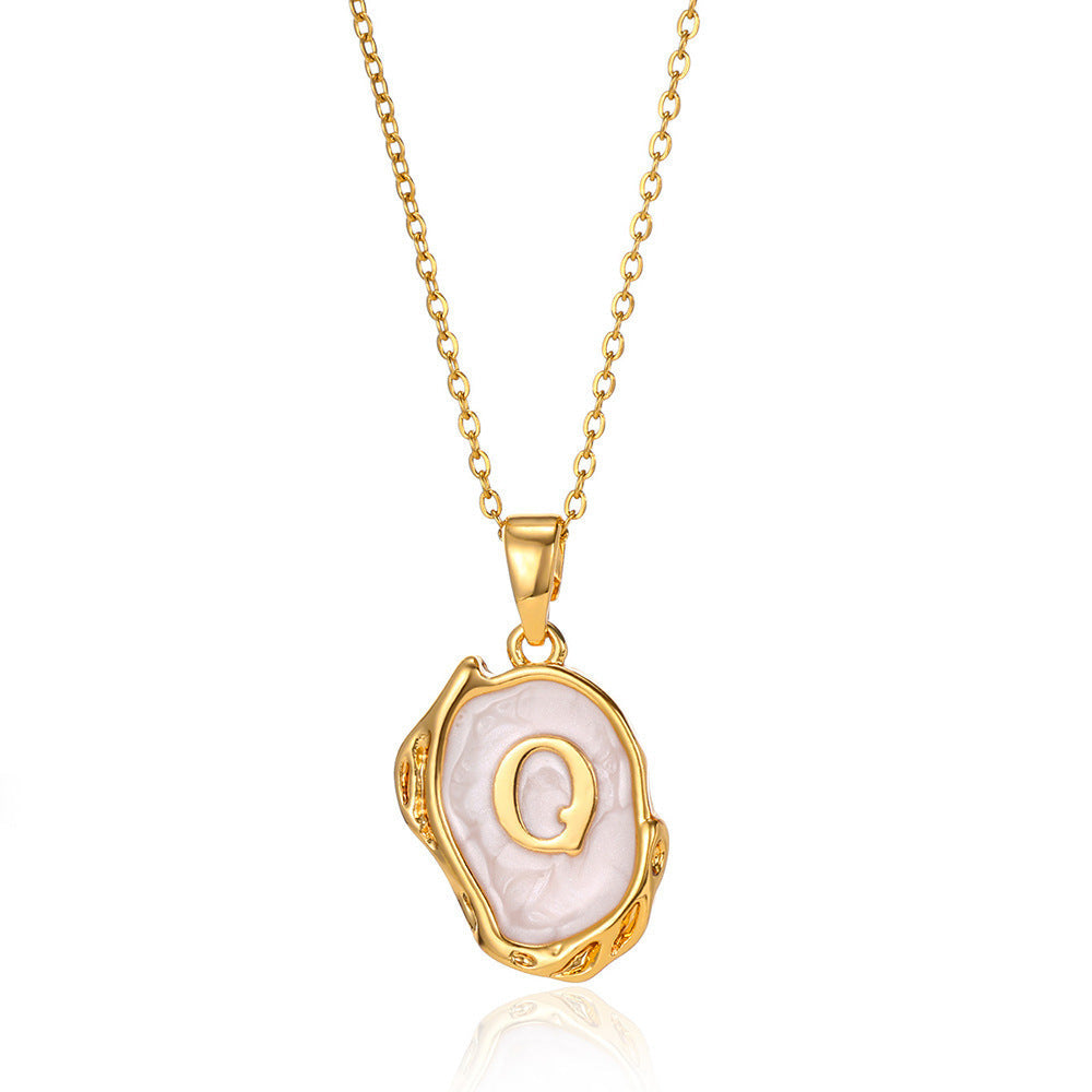 26 Letters Drop Oil Three Dimensional Necklace