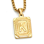 A-Z Alphabet Titanium Steel Letter Pendant Necklace