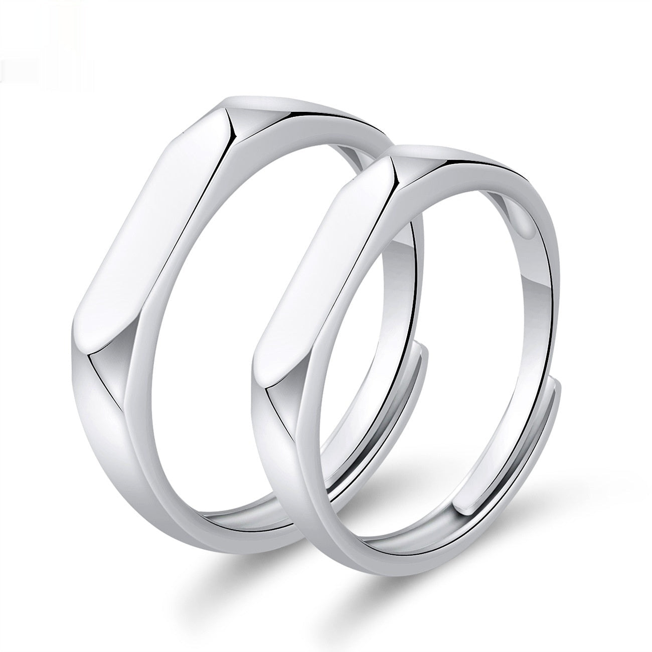 Moissanite Engagement Couple Rings