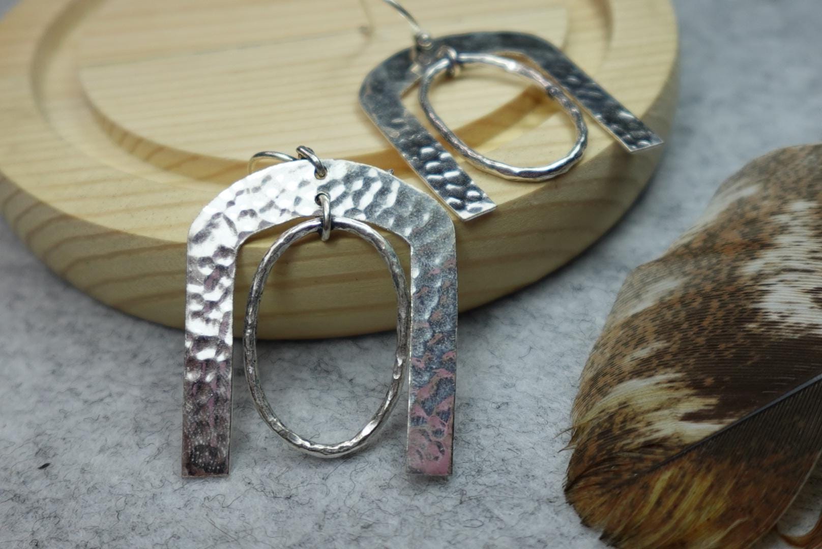 Hammered Horseshoe Gold/Silver Earrings