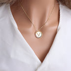 A-Z Round Necklace with Colourful Crystals