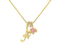 A-Z Alphabet Elegant Blue Heart Necklace with Zircons