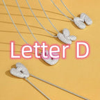 A-Z Zircon Balloon English Letter Necklace, Gold & Silver