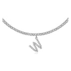 A-Z Letter Zircon Necklace, Silver & Gold