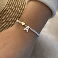 26 Letters White Shell Beaded Bracelet for Women