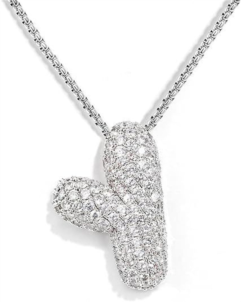 A-Z Zircon Balloon English Letter Necklace, Gold & Silver