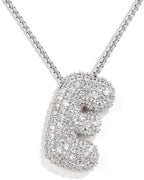 A-Z Zircon Balloon English Letter Necklace, Gold & Silver
