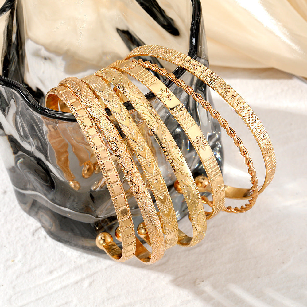 Arrow & Diamond Pattern Bracelet Sets – 7 Piece