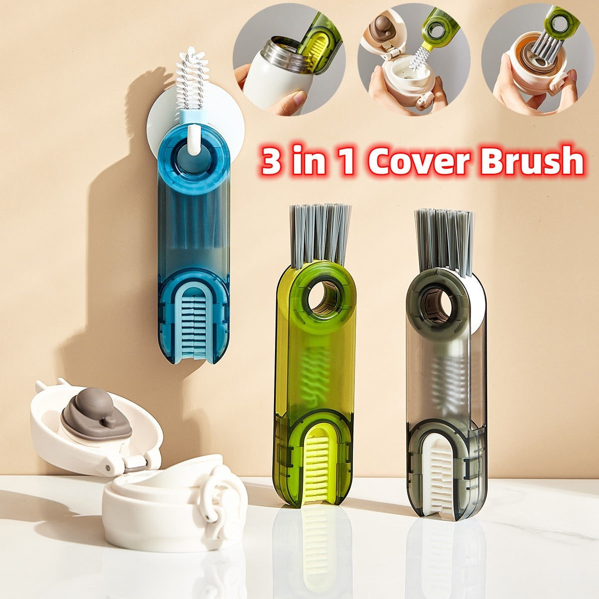 3-in-1 Tiny Bottle Cup Cover Brush & Straw Cleaner